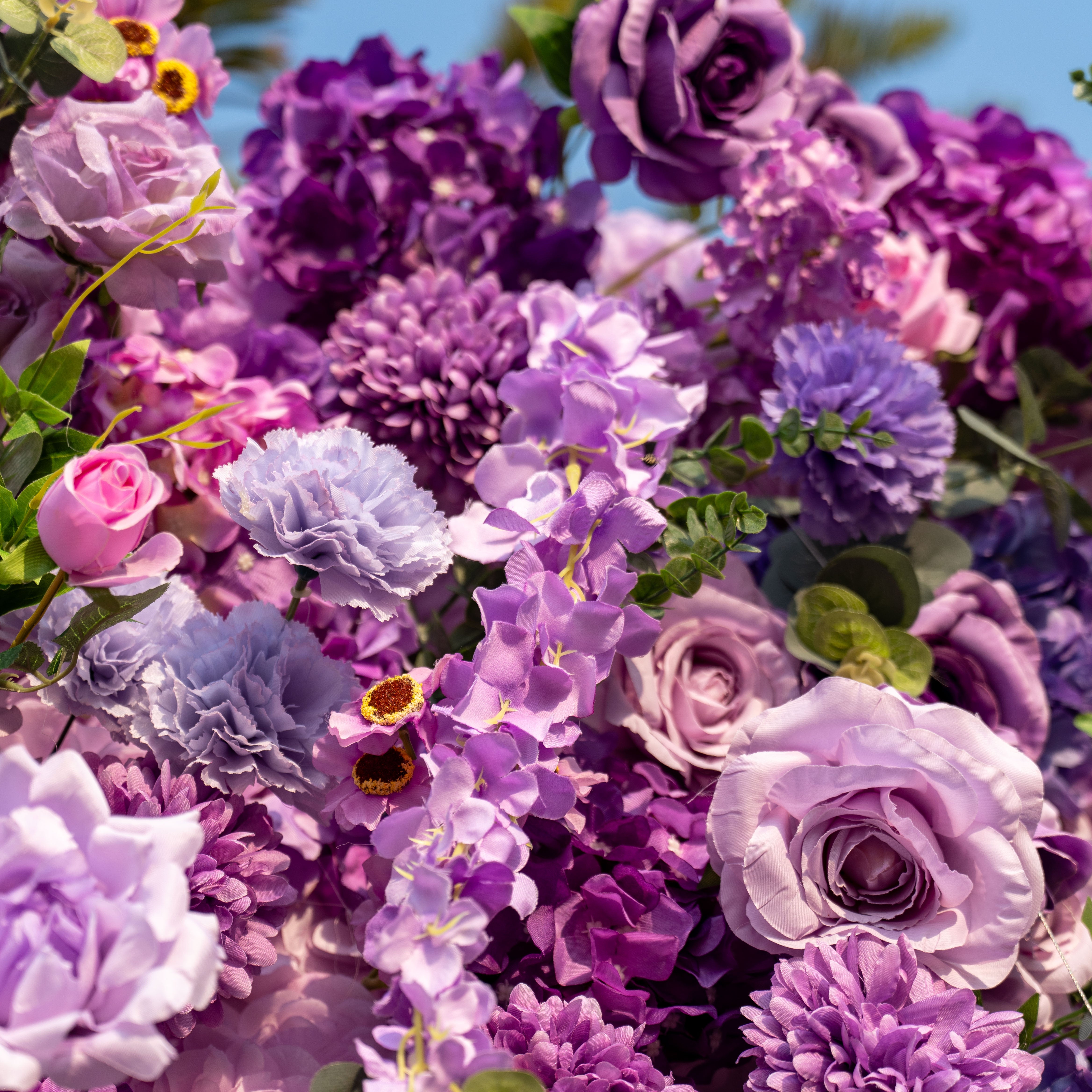 Fleurs Valar enroulables en tissu, mur de fleurs violettes artificielles, toile de fond de mariage, décor de fête florale, photographie d'événement-VF-192