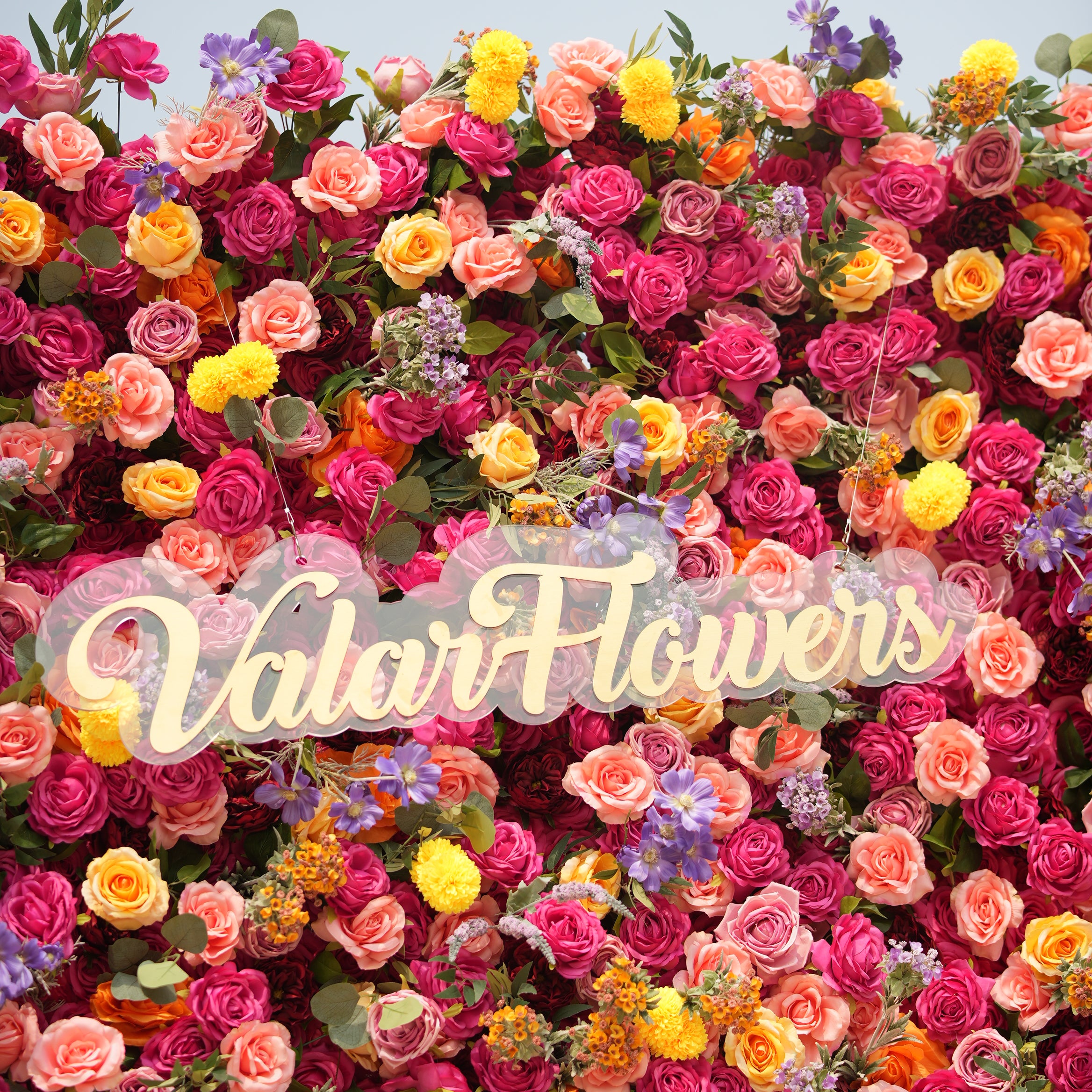 خلفية حائط من الزهور الصناعية الفاخرة – لوحة ورود حرير يدوية الصنع وزهور للزفاف والفعاليات وحفلات الزينة - VF-806