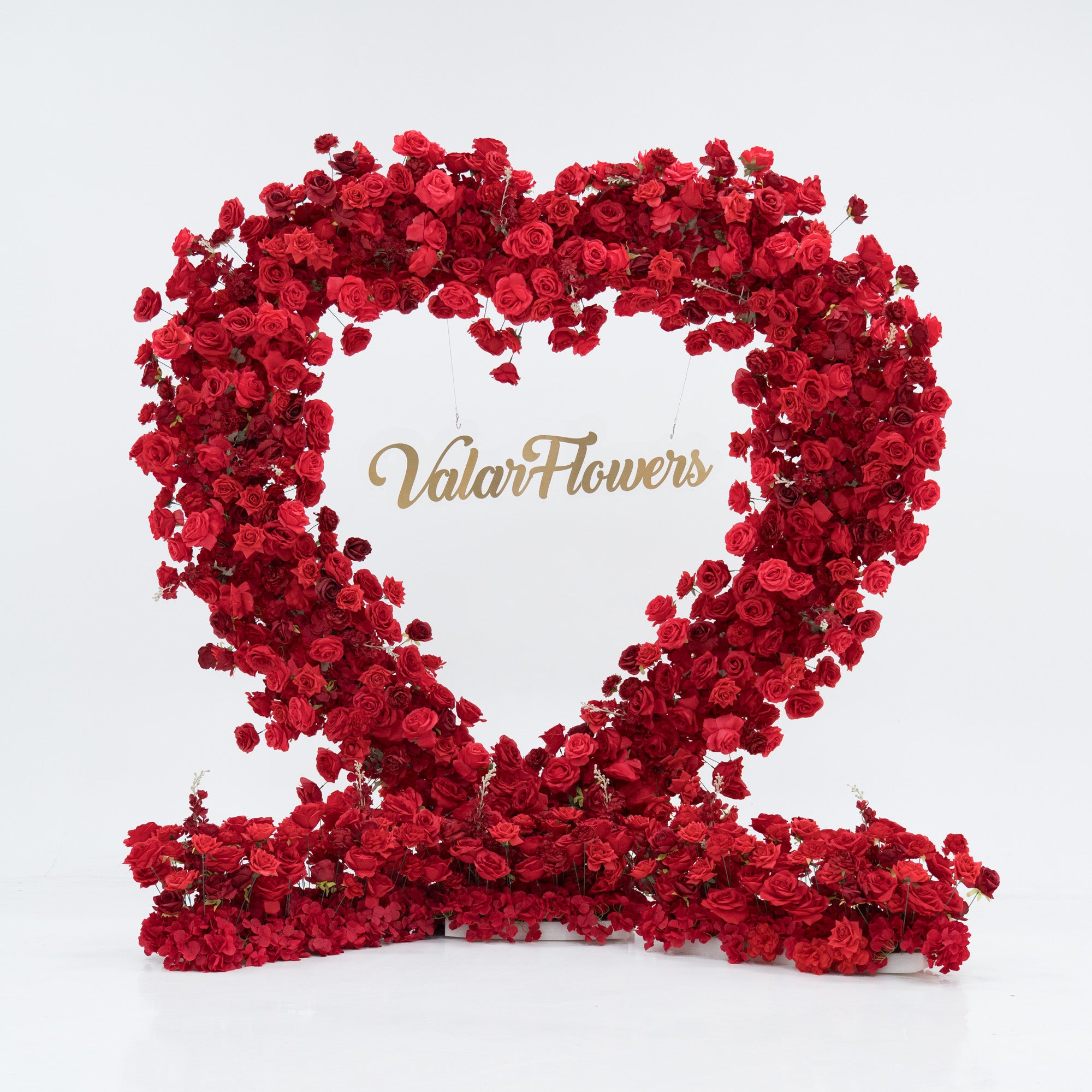 Valar Flower Red Rose Heart - Shaped Floral Backdrop: A Romantic Proposal & Event Centerpiece HA-405