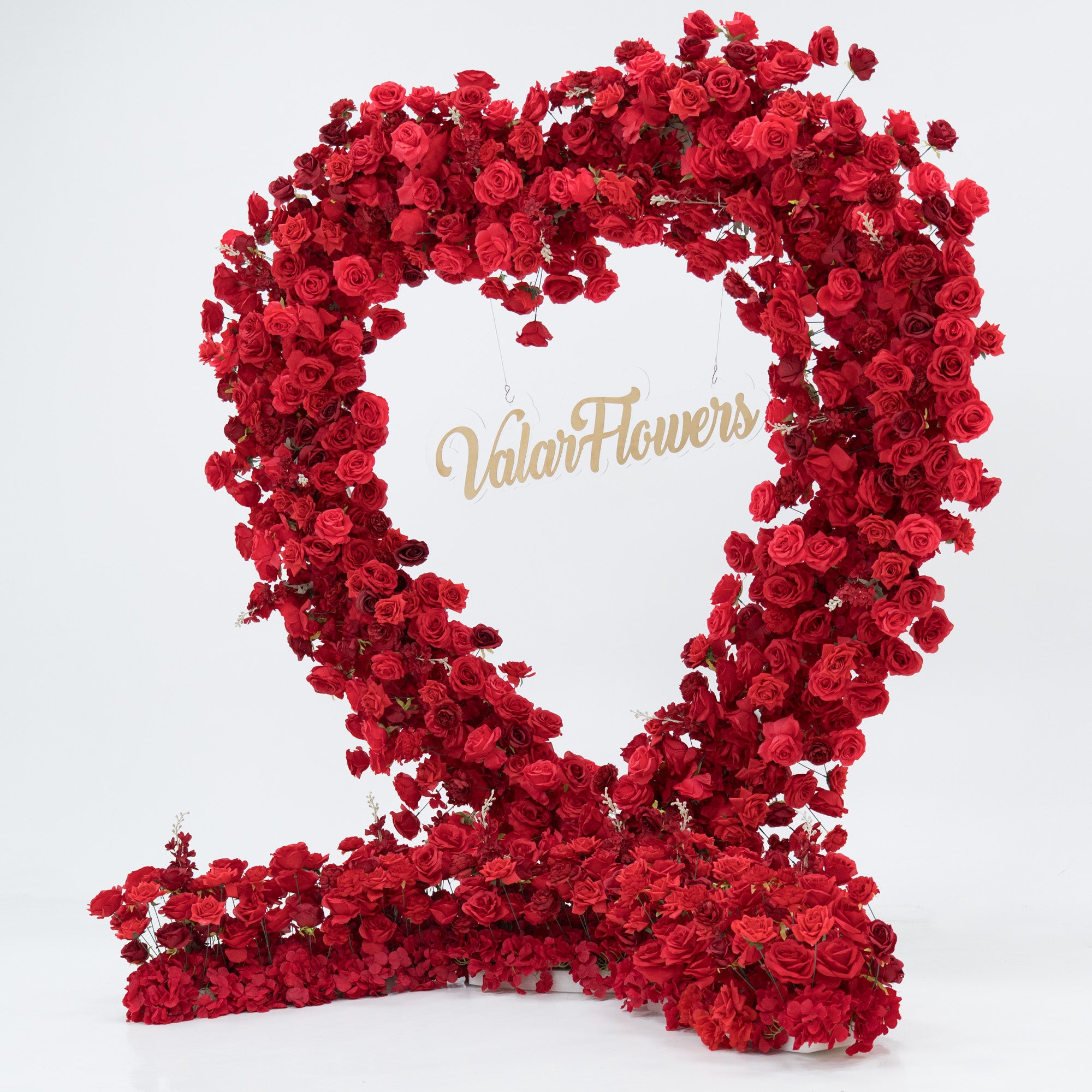Valar Flower Red Rose Heart - Shaped Floral Backdrop: A Romantic Proposal & Event Centerpiece HA-405