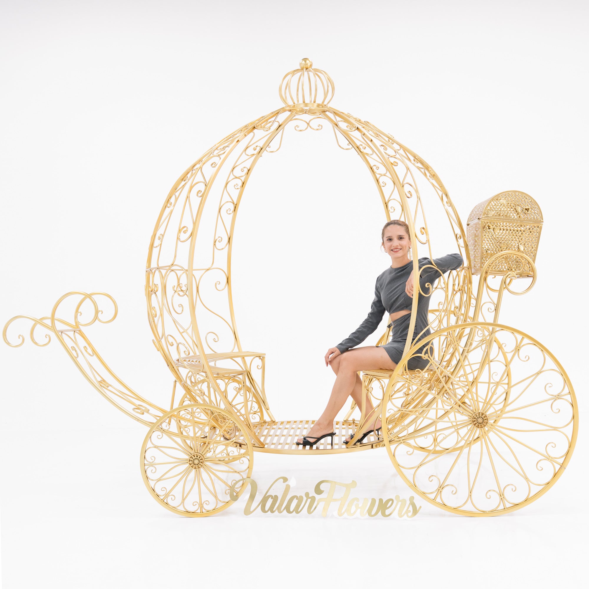 7.9ft Life size Height Fairy Princess Style Cinderella's Fantasy Pumpkin Carriage for Castle Decorating/ Halloween/ Baby Shower /Wedding Invitation Decor