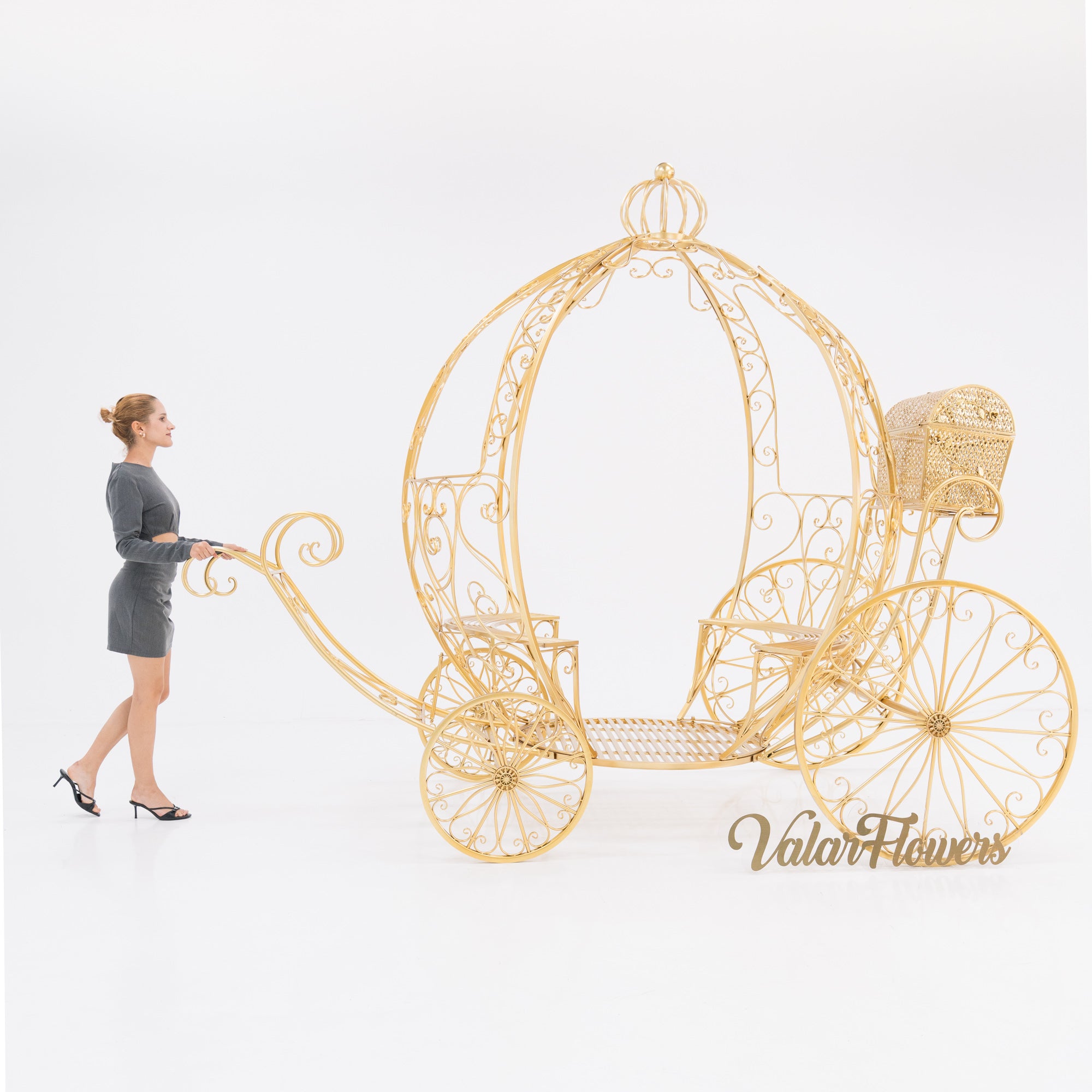 7.9ft Life size Height Fairy Princess Style Cinderella's Fantasy Pumpkin Carriage for Castle Decorating/ Halloween/ Baby Shower /Wedding Invitation Decor
