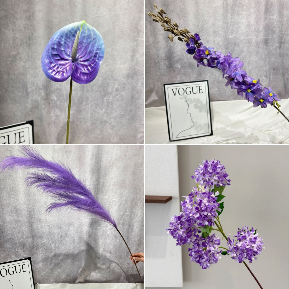 Chic Purple Single Stem Faux Flower | Romantic Touch for Home Styling FS-1004D