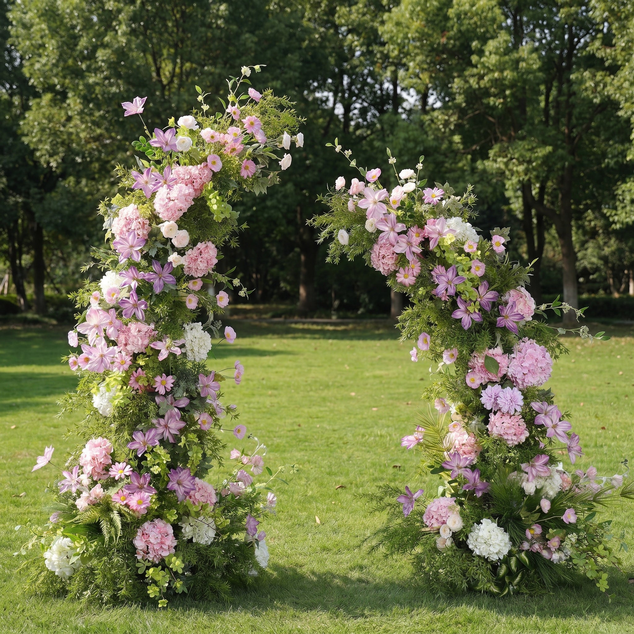 Arco de Cuerno Rosa Romántico Valar, Fondo Floral Artificial, Decoración para Propuestas y Ceremonias de Boda, Prop Elegante para Fotografía de Eventos VA-341