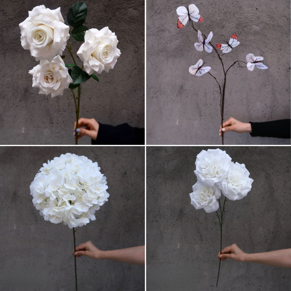 Chic White Artificial Flowers | Single Stems for Wedding, Events & Home Decor FS-1003D
