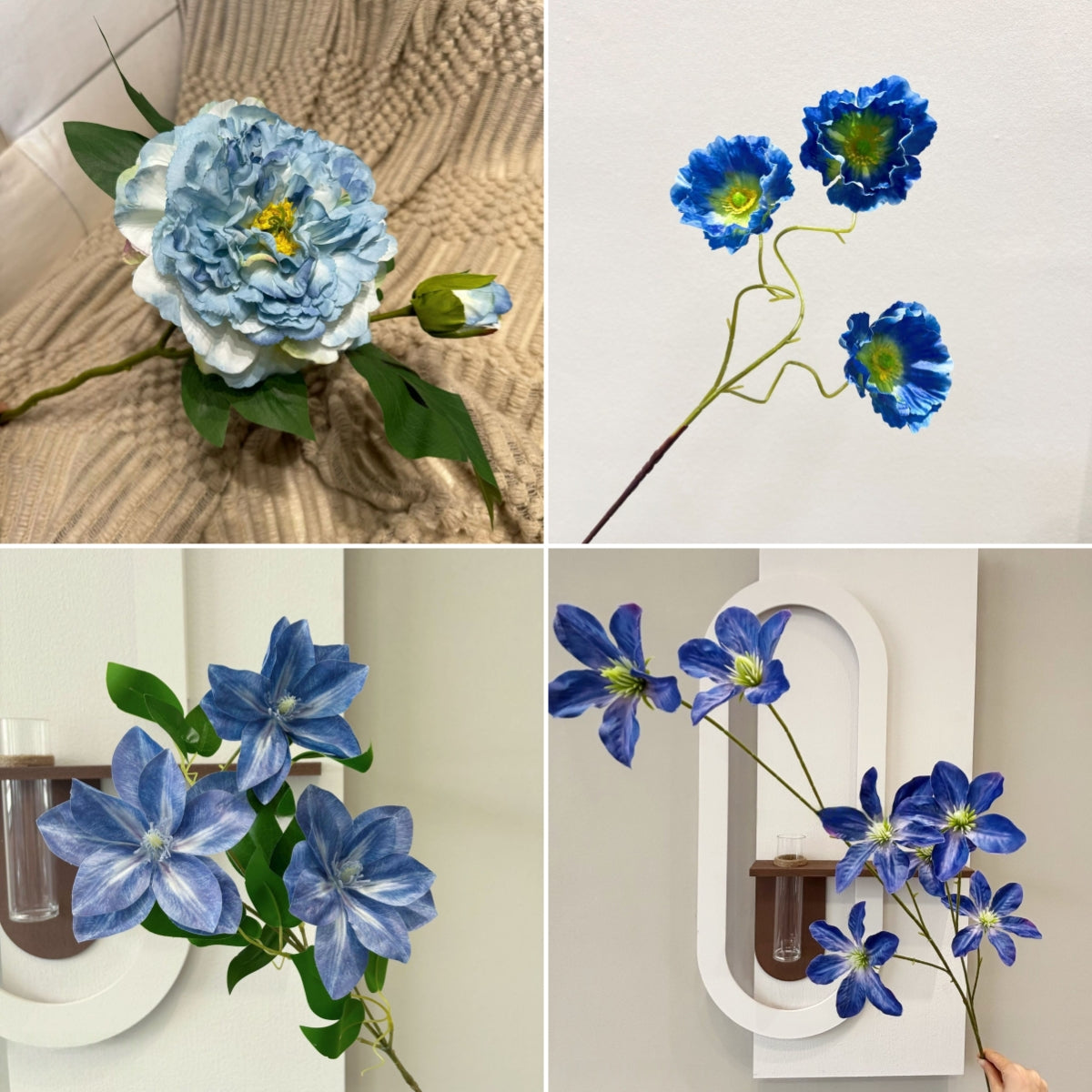 Elegant Dusty Blue Flower Stem | Faux Flower for Vase Display & Gifting FS-1008D