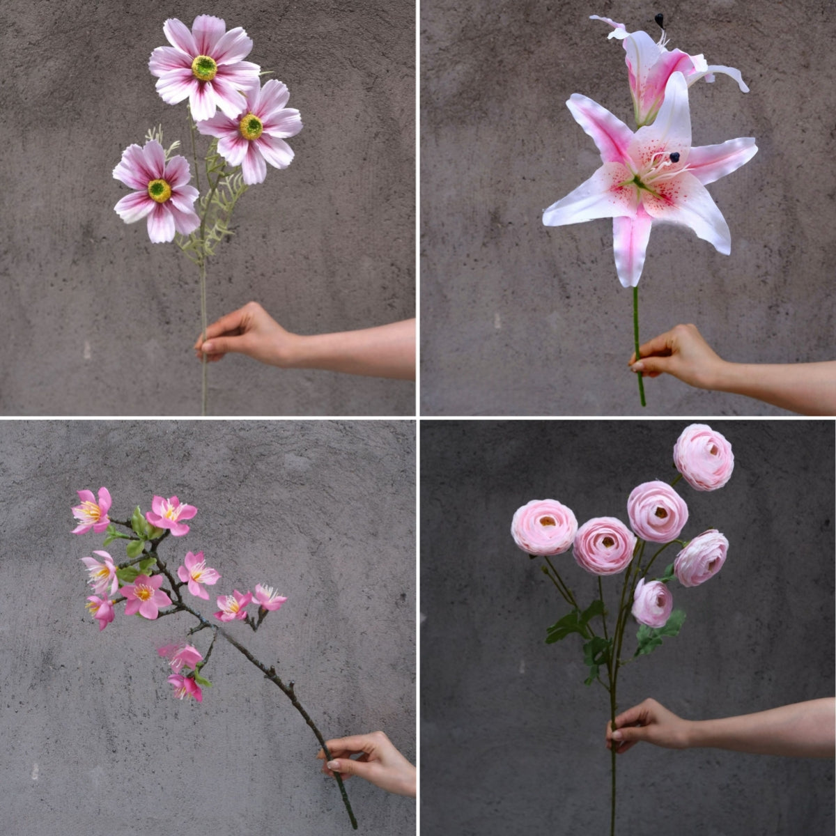Soft Pink Silk Flower Stems | Wedding, Event & Everyday Home Decoration FS-1002D