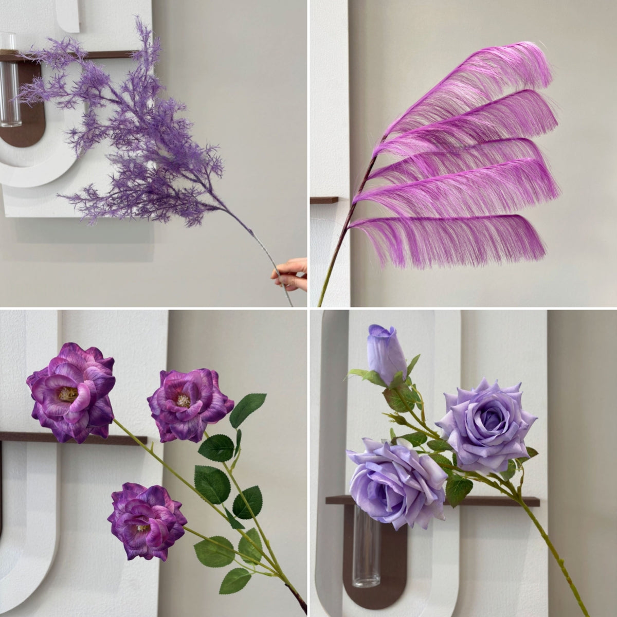 Purple Silk Flower Stems | Faux Botanical Decor for Weddings & Interiors FS-1004E