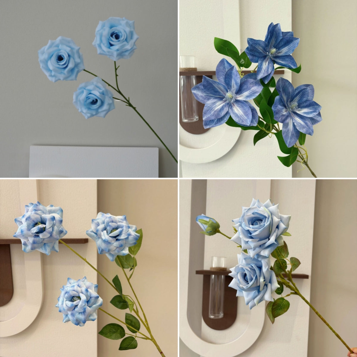 Faux Flower in Sky Blue | Single Stem for Weddings & Home Decor FS-1009E
