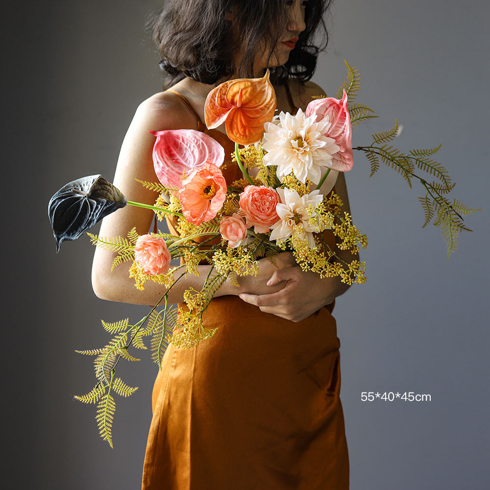 Fall-Themed Faux Floral Bouquet | Perfect for Home Décor, Weddingsand Autumn Events VB-111-2