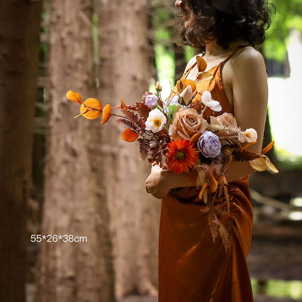 Fall-Themed Faux Floral Bouquet | Perfect for Home Décor, Weddingsand Autumn Events VB-111-4