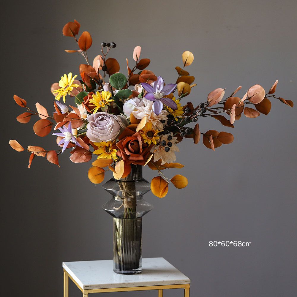 Fall-Themed Faux Floral Bouquet | Perfect for Home Décor, Weddingsand Autumn Events VB-111-6