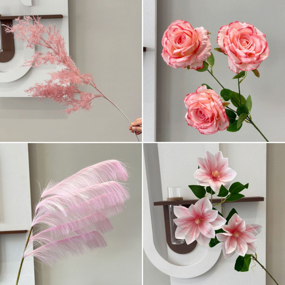 Minimalist Pink Faux Flower Stems | Perfect for Home Styling & Wedding Decor FS-1002G