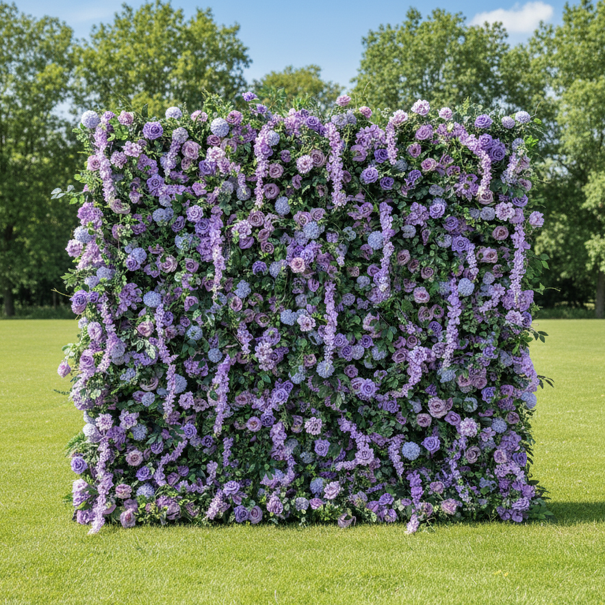 결혼식 및 파티 축하 장식을 위한 5D 핑크 로즈 롤업 꽃 벽 배경 VF-501