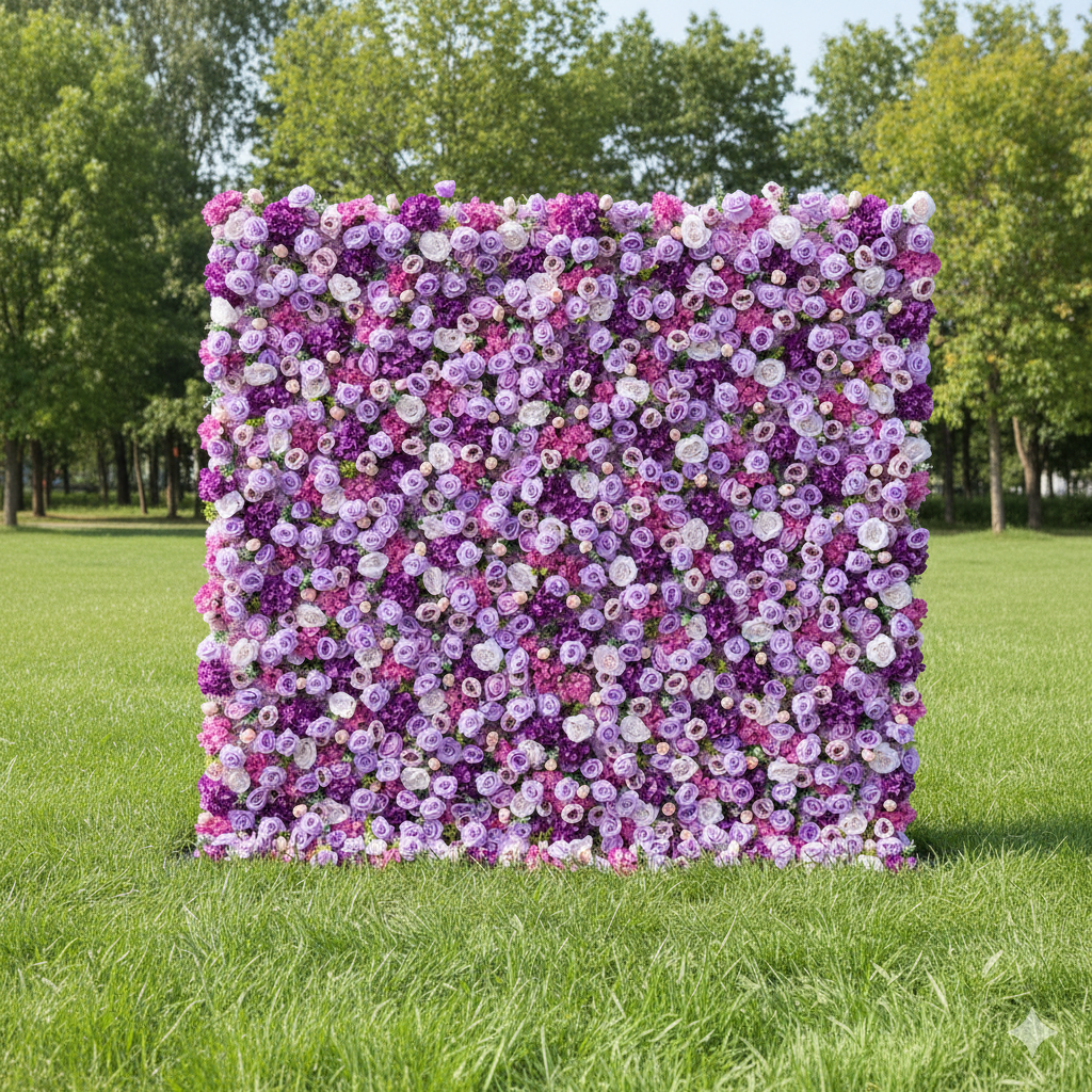 결혼식 및 파티 축하 장식을 위한 5D 핑크 로즈 롤업 꽃 벽 배경 VF-501