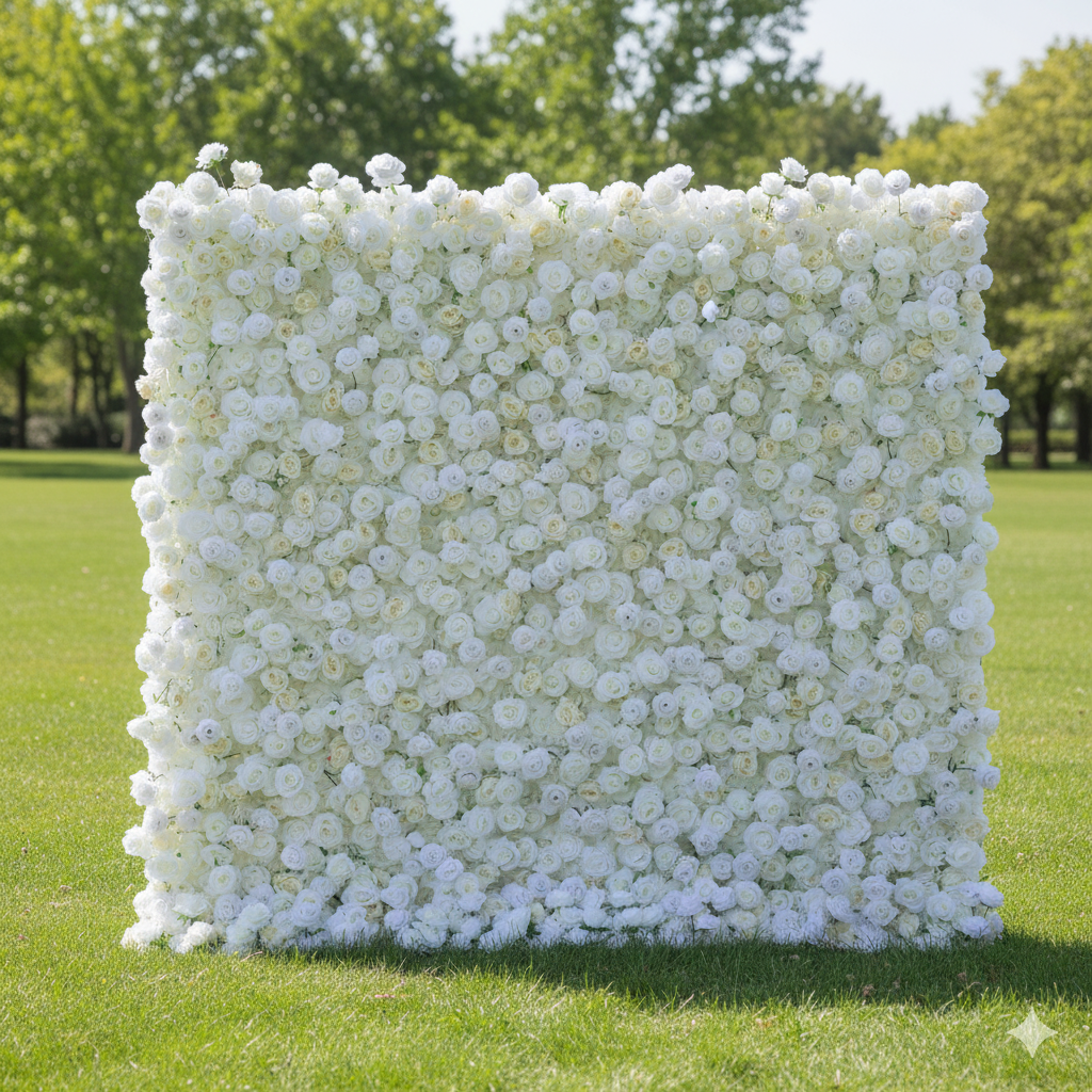 Valar 꽃 롤업 패브릭 인공 꽃 벽 웨딩 배경, 꽃 파티 장식, 이벤트 사진-VF-369