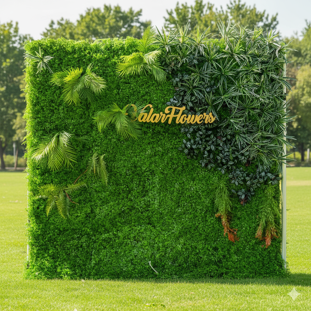 Valar 꽃 롤 패브릭 인공 생생한 녹색 잔디 벽 웨딩 배경, 꽃 파티 장식, 이벤트 사진-VF-086-3