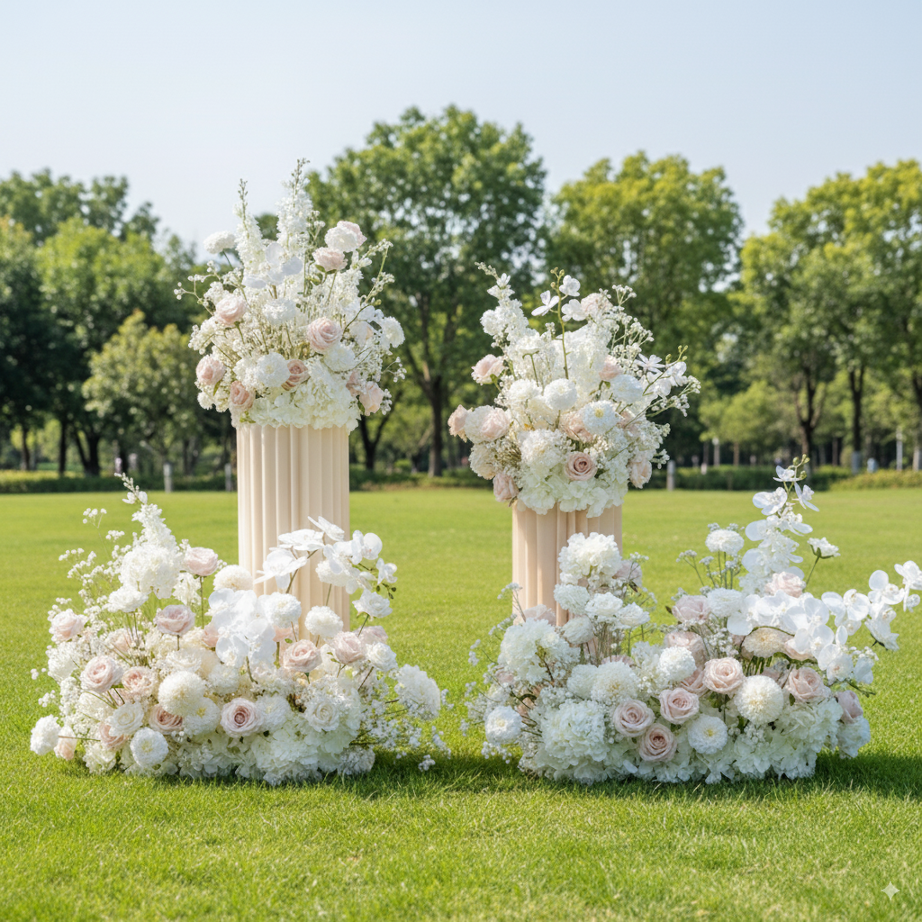 White and Pink Floral Centerpieces, Artificial Wedding Decor, Bridal Shower Decor, Event Party Decor FA-205