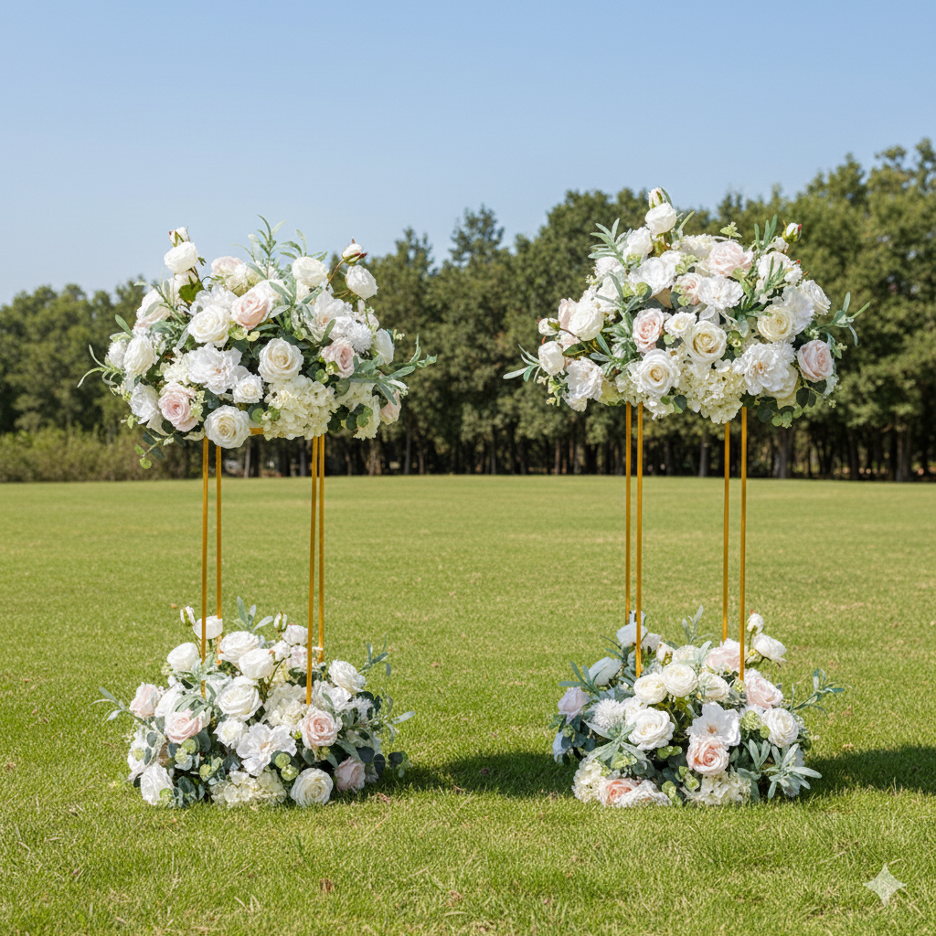 Valar Flower Artificial Flower Ball Stand Set for Wedding Aisle & Event Decoration FA-286