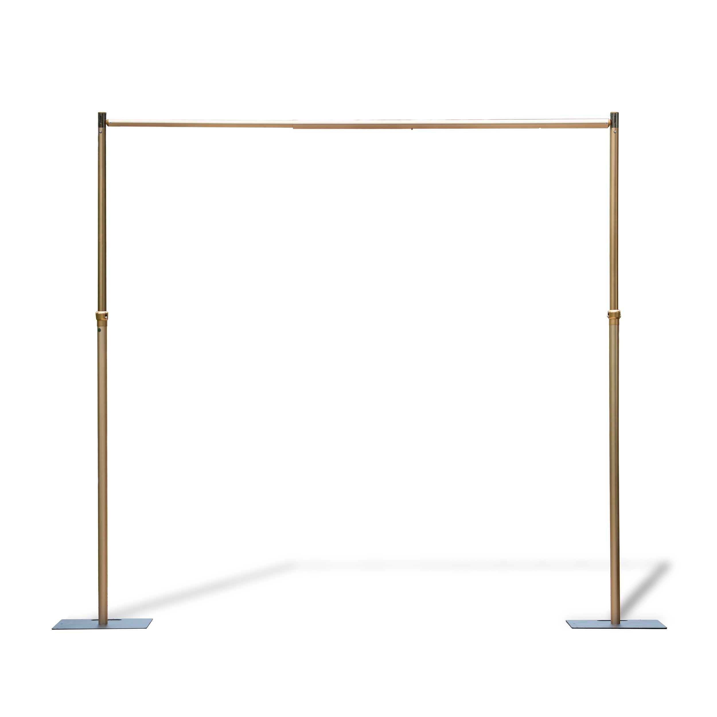 Golden Color 6ft-10ft Adjustable Aluminum Pipe and Drape Stand Backdrop – Perfect for Fabric Flower Walls, Wedding Backdrops, Event Decorations-1