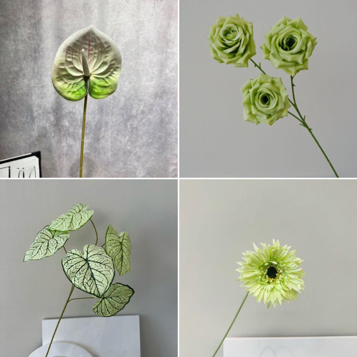 Rustic Artificial Green Plant Stem | Perfect for Woodland Wedding or Shelf Decor FS-1001H
