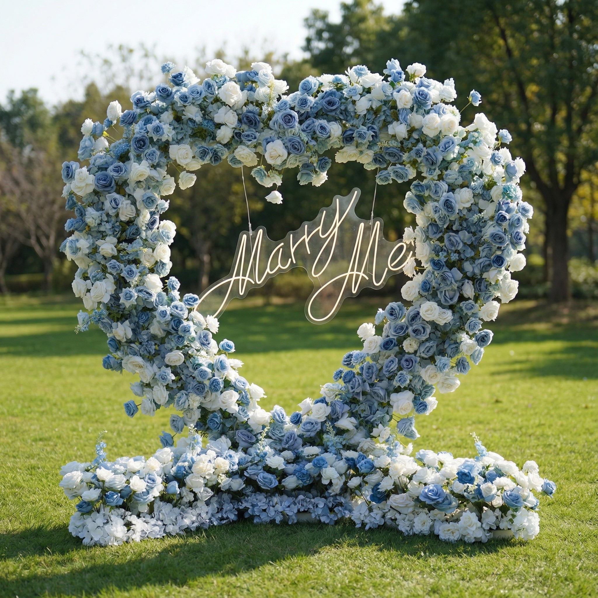 Arco de Rosas Artificiales en Forma de Corazón – Telón de Fondo Romántico para Ceremonias de Boda, Decoración de Eventos y Exhibición Floral HA-403