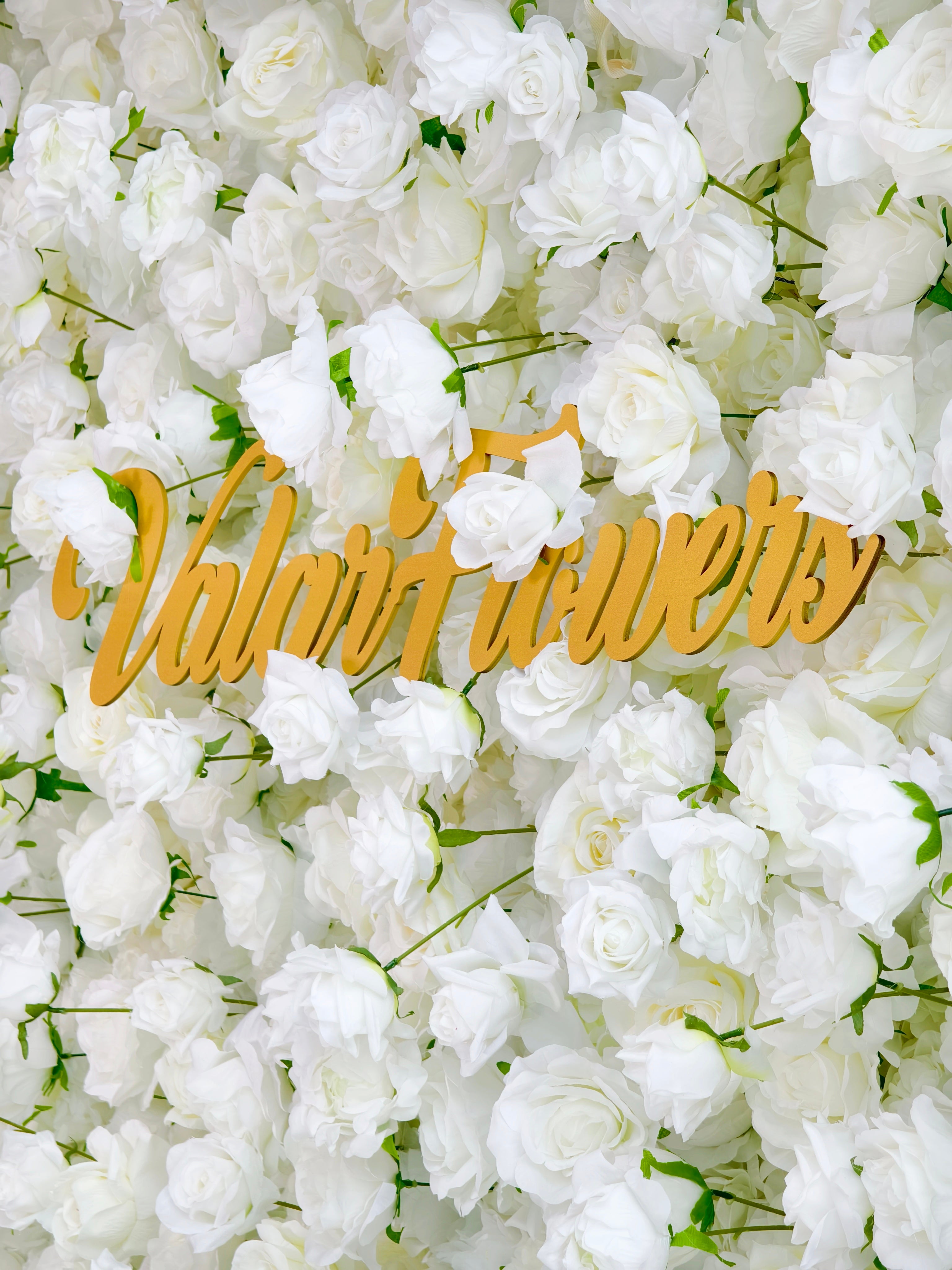 5D White Rose Roll-Up Flower Wall Backdrop for Wedding & Party Celebration Decor