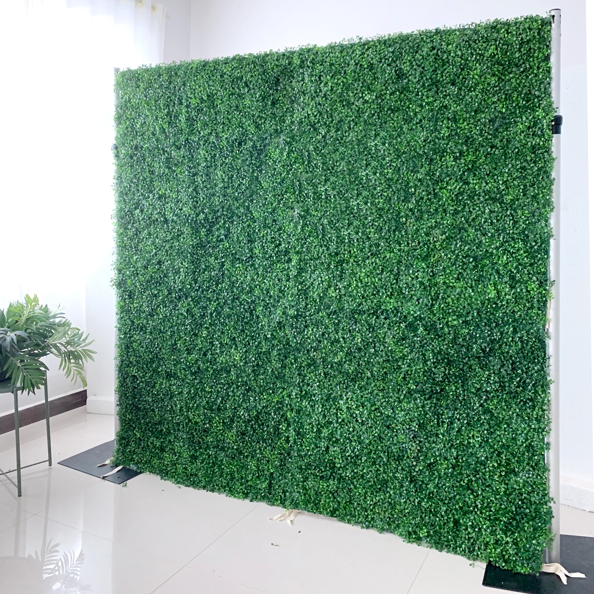 バラーフラワーロールアップファブリック人工グリーングラスウォールウェディングバックドロップ、フローラルパーティーデコレーション、イベントフォトグラフィー-VF-086