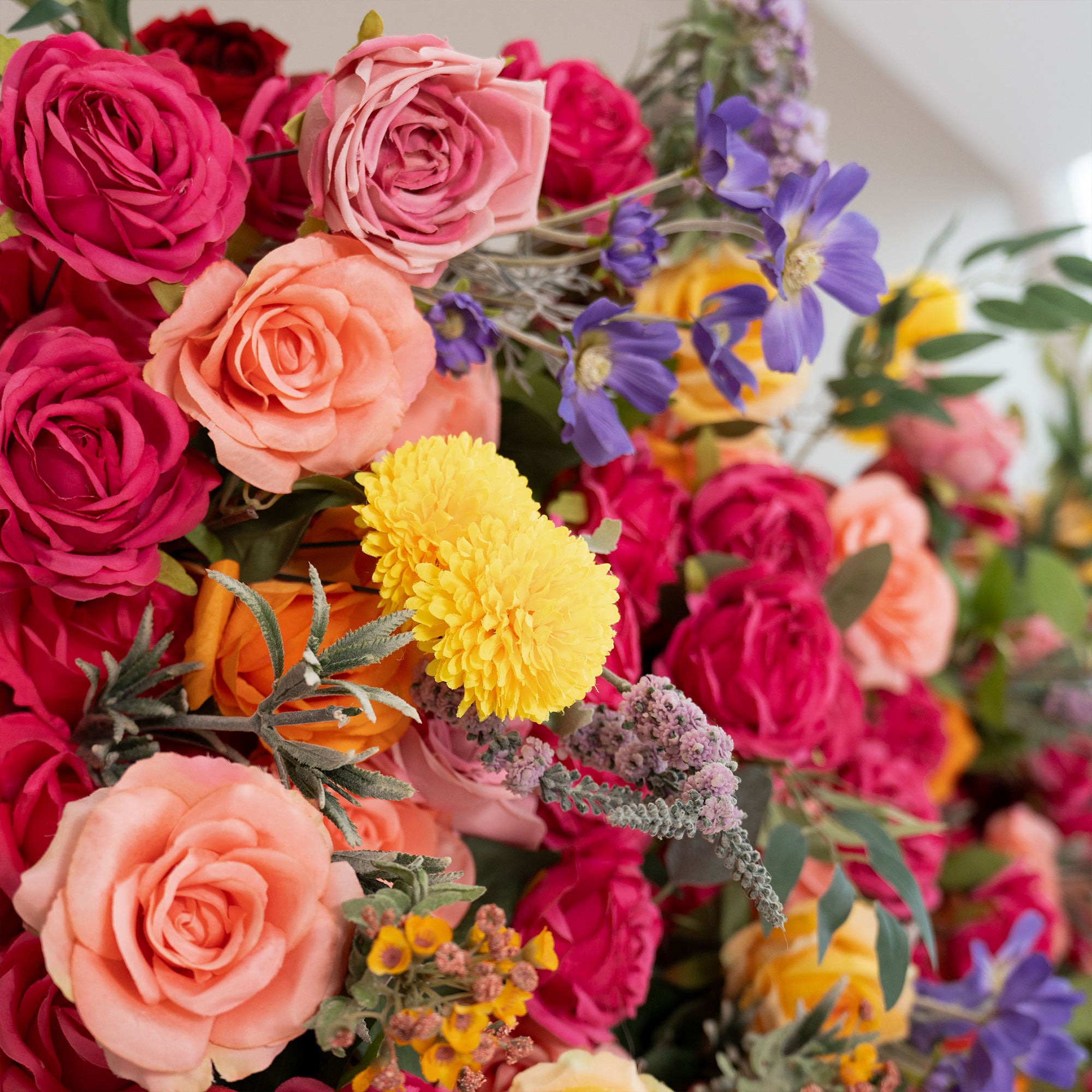 Luxury Artificial Flower Wall Backdrop – Handmade Silk Rose & Floral Panel for Wedding, Event & Party Decorations-VF-806-7