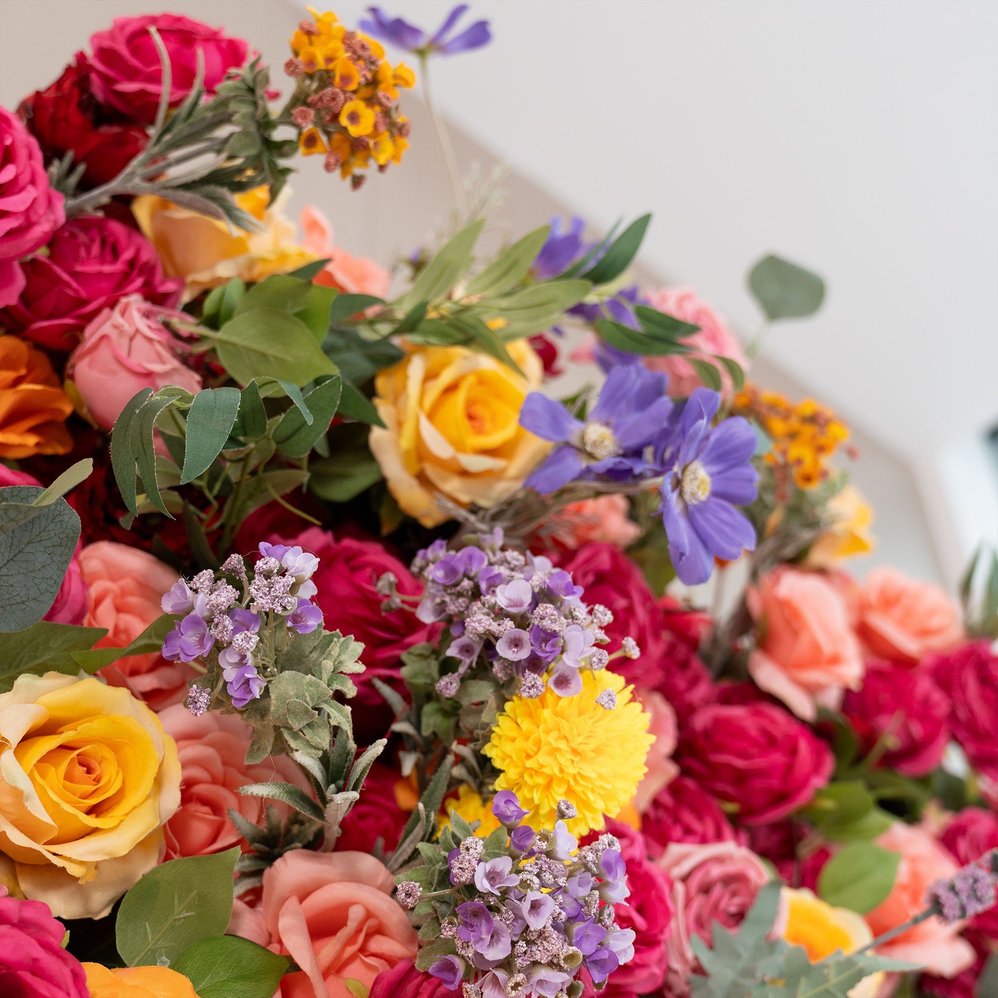 Luxury Artificial Flower Wall Backdrop – Handmade Silk Rose & Floral Panel for Wedding, Event & Party Decorations-VF-806-8