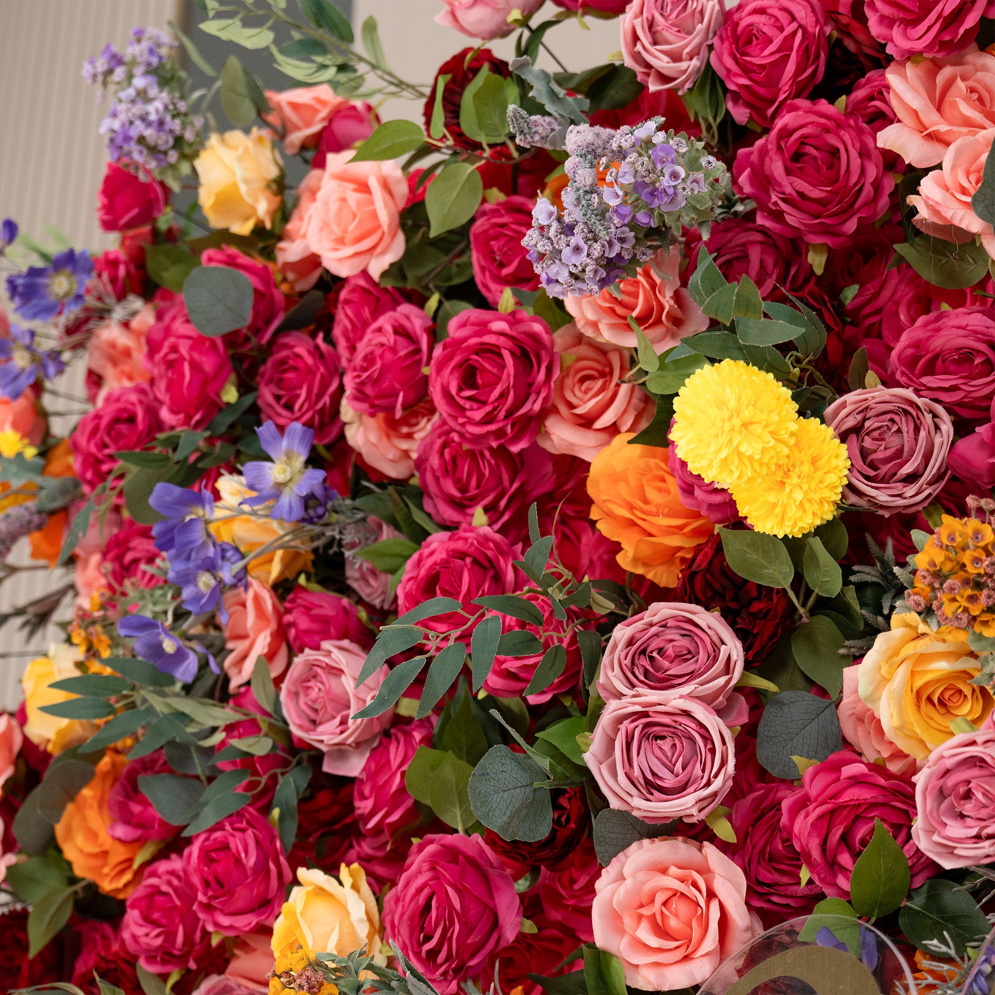Luxury Artificial Flower Wall Backdrop – Handmade Silk Rose & Floral Panel for Wedding, Event & Party Decorations-VF-806-9