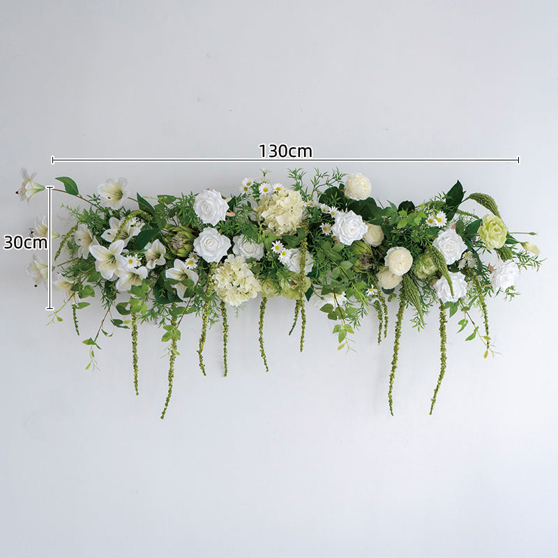 Juego de Camino de Mesa con Flores Artificiales y Vegetación Colgante – Decoración de Pared y Mesa con Flores Falsas para Boda o Evento FA-241