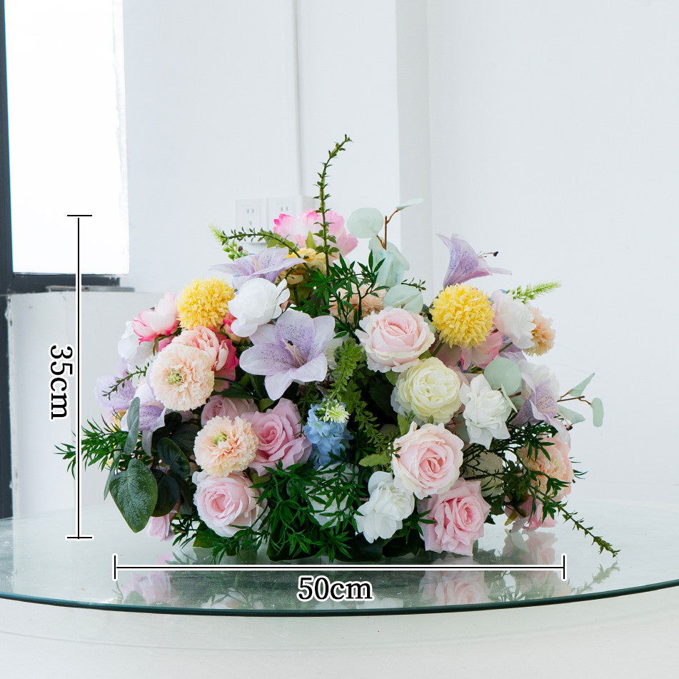 ValarFlower Artificial Floral Table Centerpiece, Faux Wedding Table Flower Arrangement for Reception, Sweetheart Table, Party & Event Decor TF-127