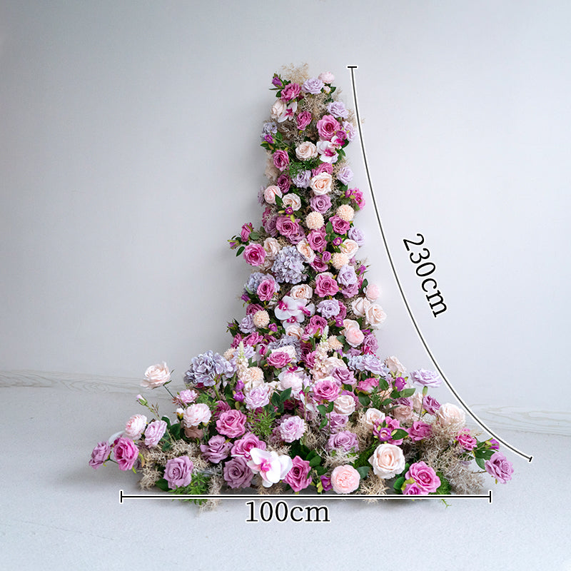 Romantic Mauve and Blush Faux Floral Table Runner, Elegant Cascading Flowers for Special Occasions FA-238