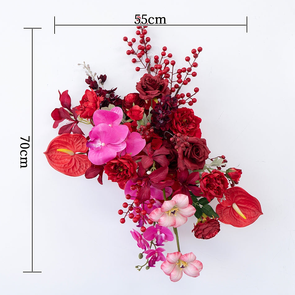 Valar Flower Luxury Red Artificial Flower Arrangement Kit for Wedding Ceremony, Reception & Event Styling FA-302
