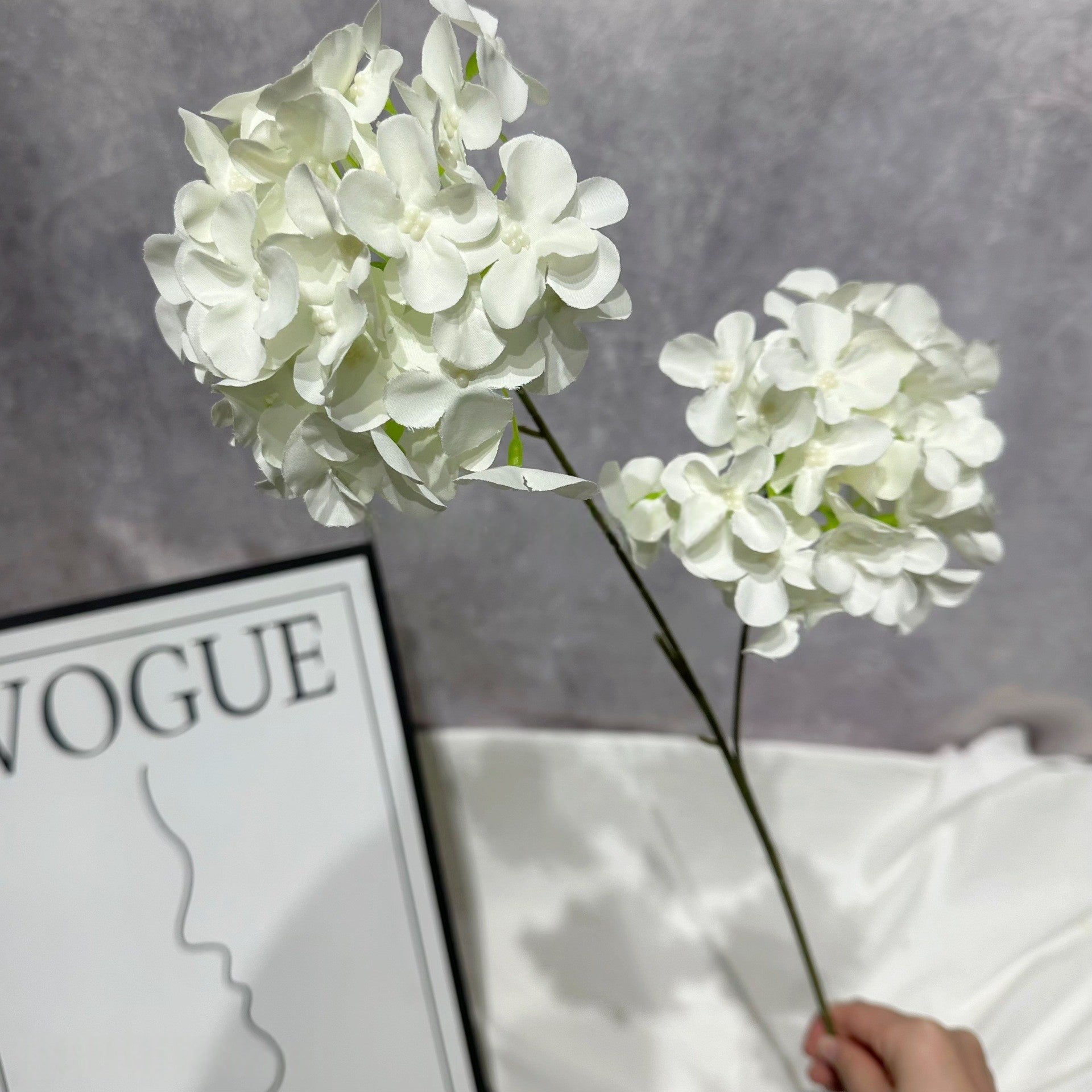 Valar Flower Artificial Hydrangea Stems – Double Head Real Touch Silk Flowers for Home & Wedding Decor FS-1067