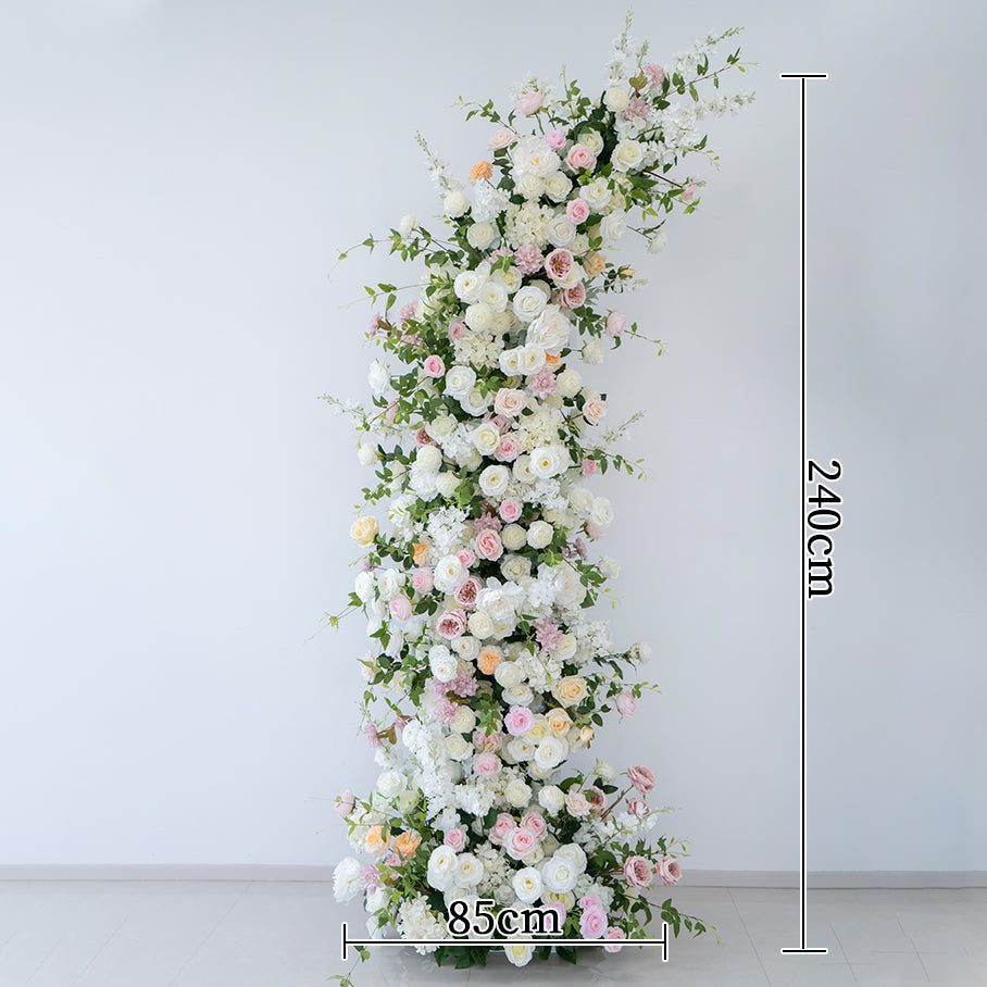 Eleganter Blumenbogen in Mondform für die Hochzeitszeremonie – Künstlicher Blumenbogen für Hochzeiten, Veranstaltungen und besondere Anlässe