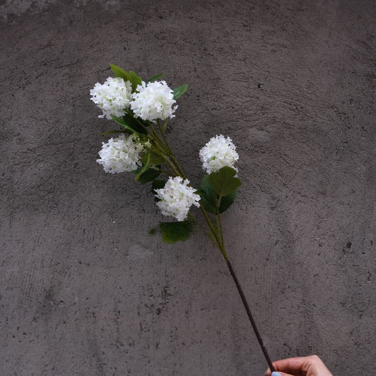 Valar Flower Artificial Snowball Hydrangea – Lifelike Multi-Headed Viburnum Stem for Wedding Arrangements FS-1056