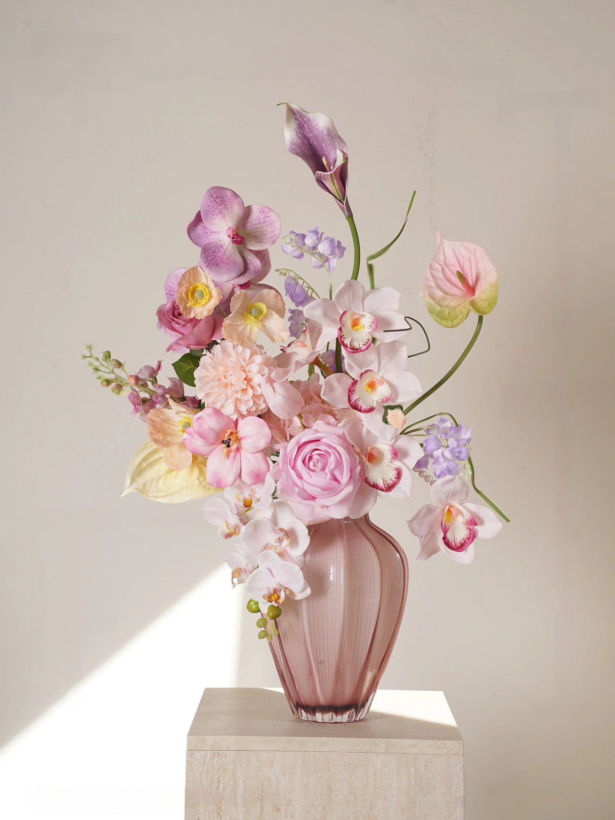 Elegantes Blumenstrauß-Arrangement mit Herbstmotiv | Luxuriöse Kunstblumen für Hochzeiten und Inneneinrichtung VB-113 (ohne Vase)