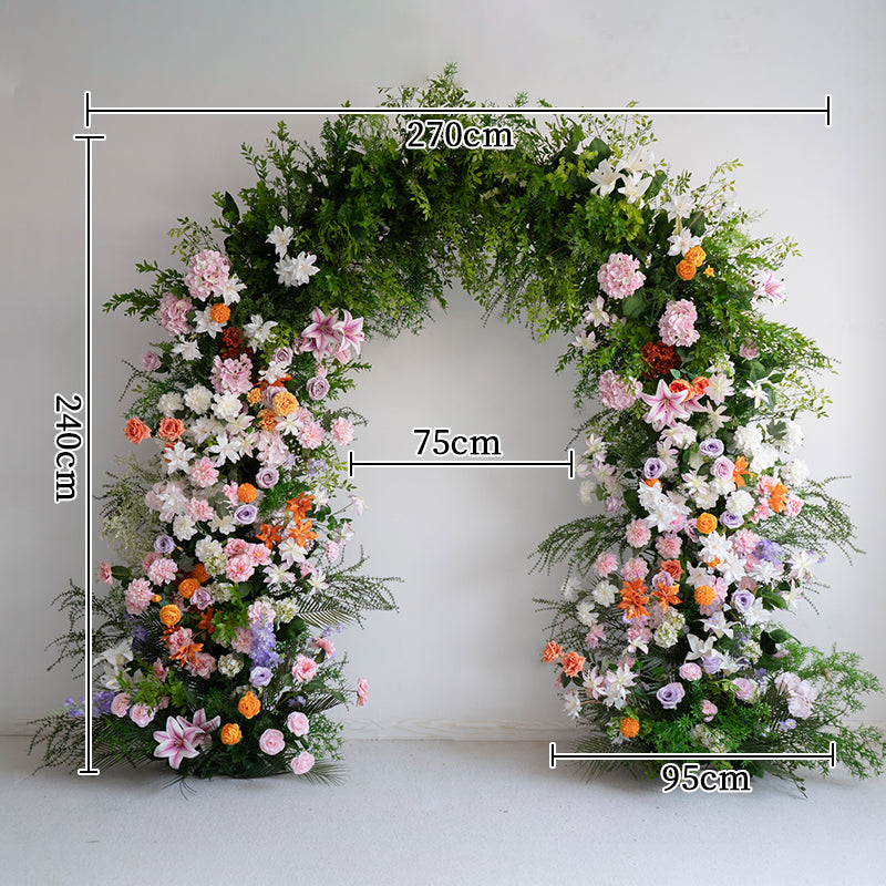 Eleganter Blumenbogen in Mondform für die Hochzeitszeremonie – Künstlicher Blumenbogen für Hochzeiten, Veranstaltungen und besondere Anlässe