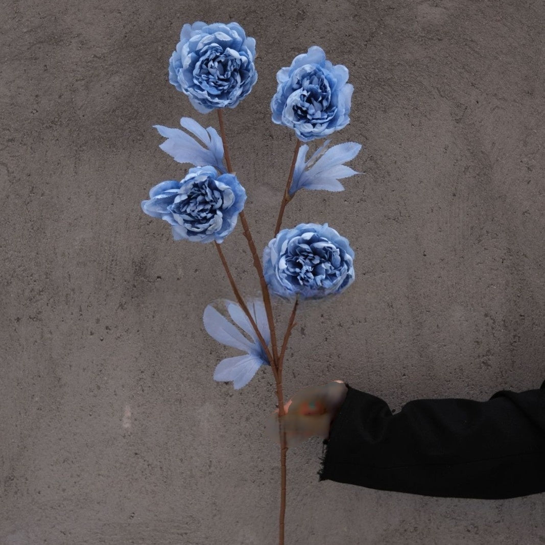 Sky Blue Faux Flower Stem | Elegant Single Bloom for Home Decor FS-1009A