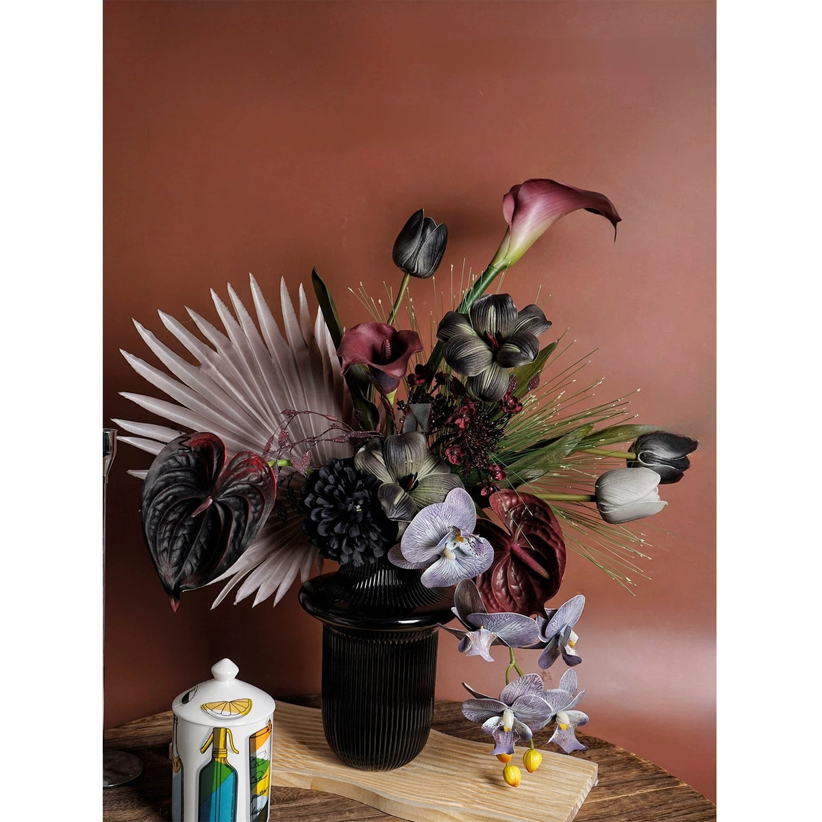 Arreglo de Ramo Floral con Tema Elegante de Otoño | Flores Artificiales de Lujo para Boda y Decoración Interior del Hogar VB-113 (Sin Jarrón)