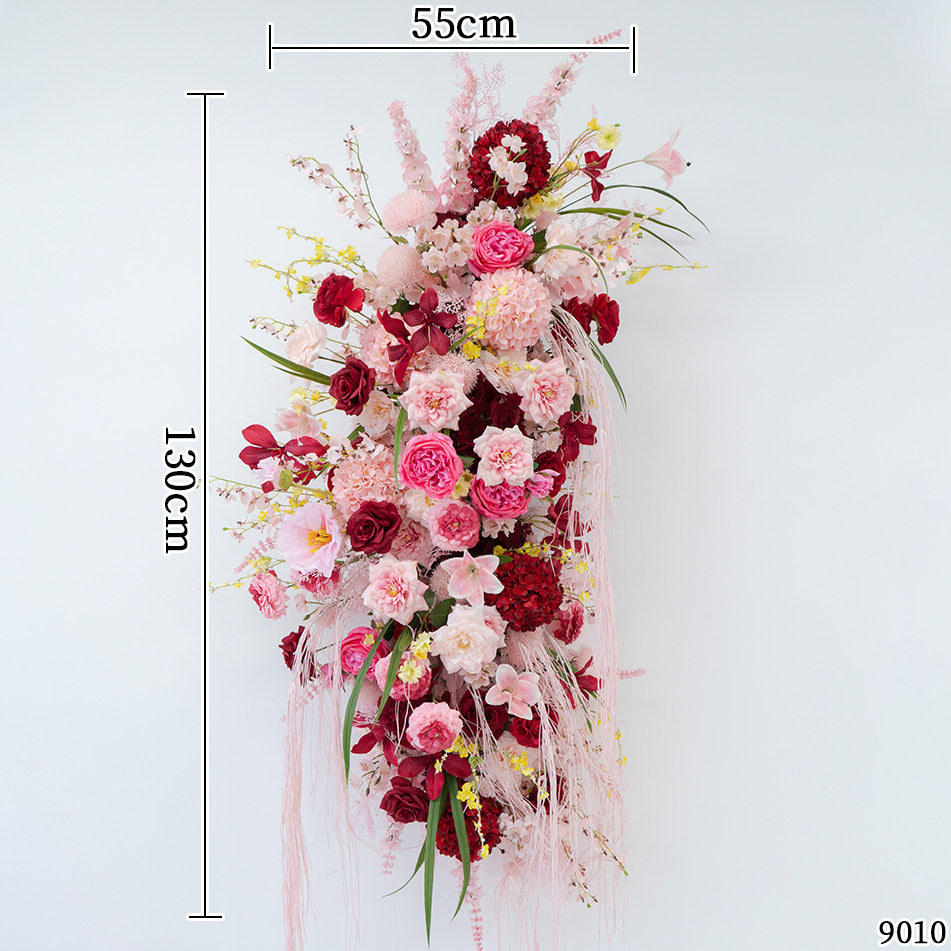 Valar Flower Romantic Pink & Burgundy Faux Floral Arrangement Set – Wedding & Event Decor FA-316