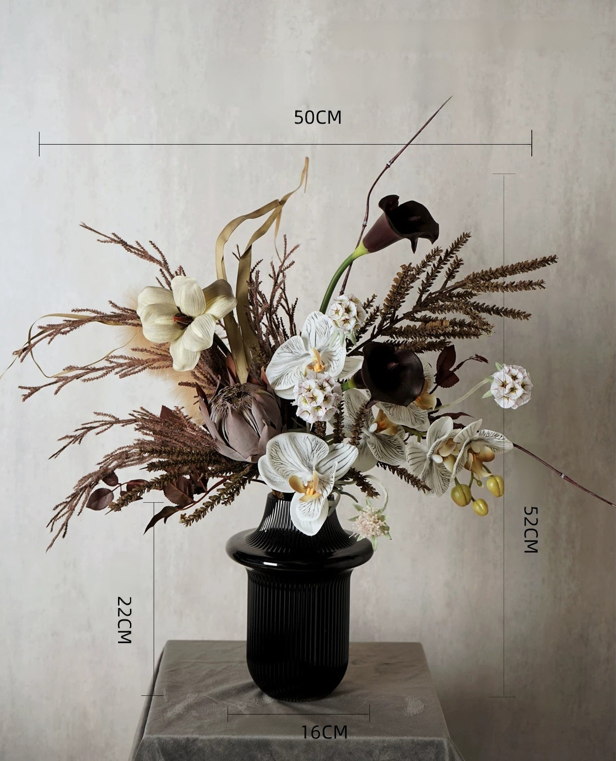 ValarFlower Dark Luxury Artificial Flower Arrangement, Modern Moody Floral Decor for Home and Event Styling VB-282