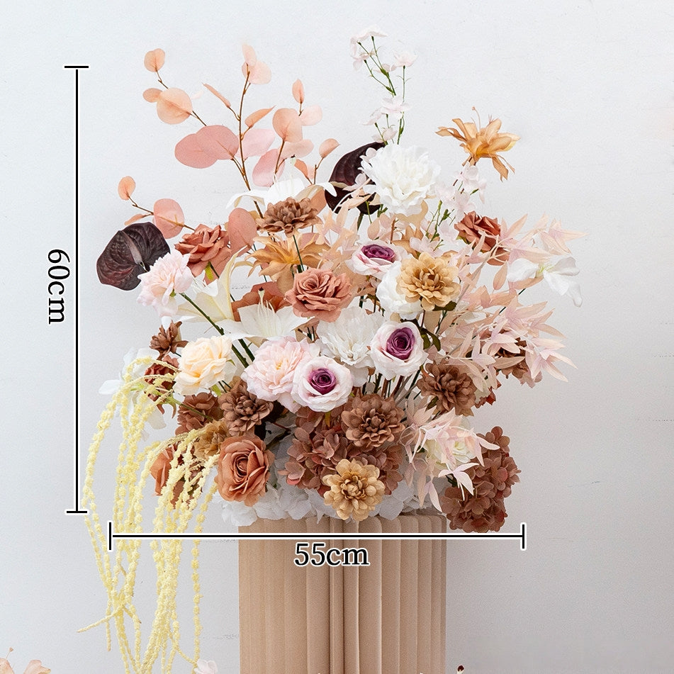 Schwarz-rosa Kunstblumen-Set – Moderne Geburtstagsparty-Hintergrunddekoration mit Kunstblumenarrangement FA-255