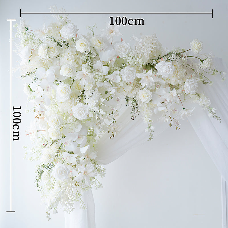 Zeitlose weiße Kunstblumenkollektion – Eleganter Hochzeitshintergrund und Dekoration für den Empfangsbereich FA-248