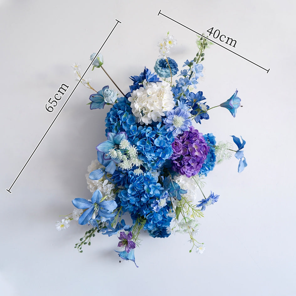 Pfirsich-weißes Kunstblumenarrangement – Romantisches Event-Tisch- und Schild-Styling-Set FA-263