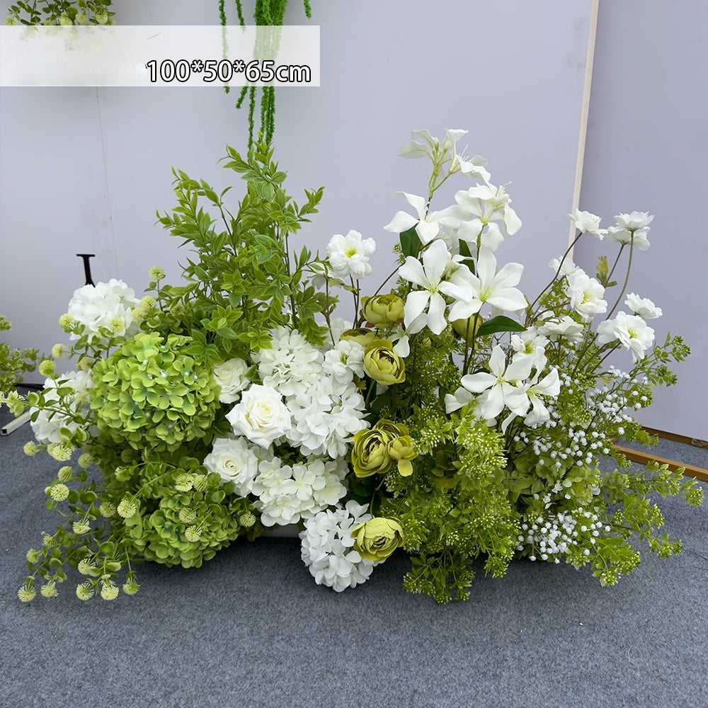 Valar Flower White Forest-Inspired Wedding Aisle Floral Runner — Artificial Ceremony Flowers & Decorative Arrangements WF-115