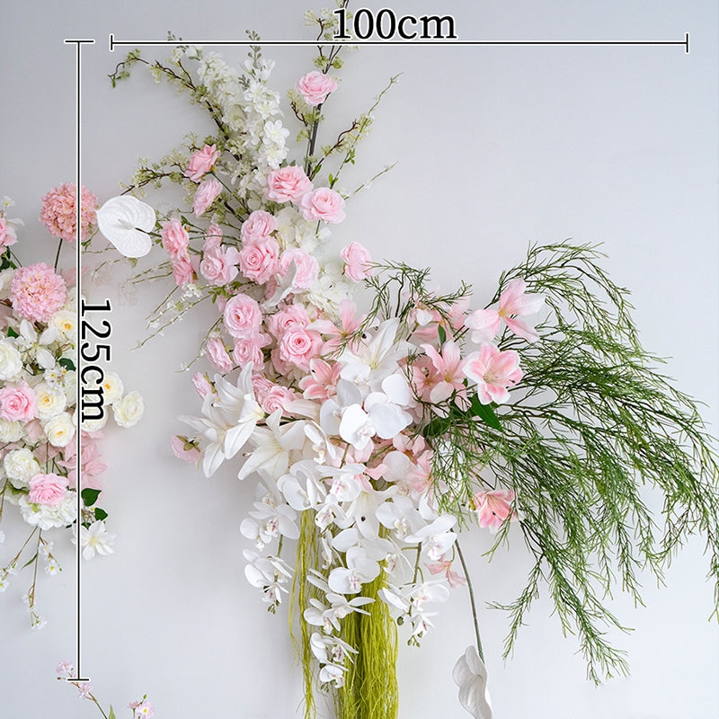 Blush Pink and White Artificial Flower Decor Set – Elegant Faux Floral Arrangement for Wedding or Event Welcome Area FA-246
