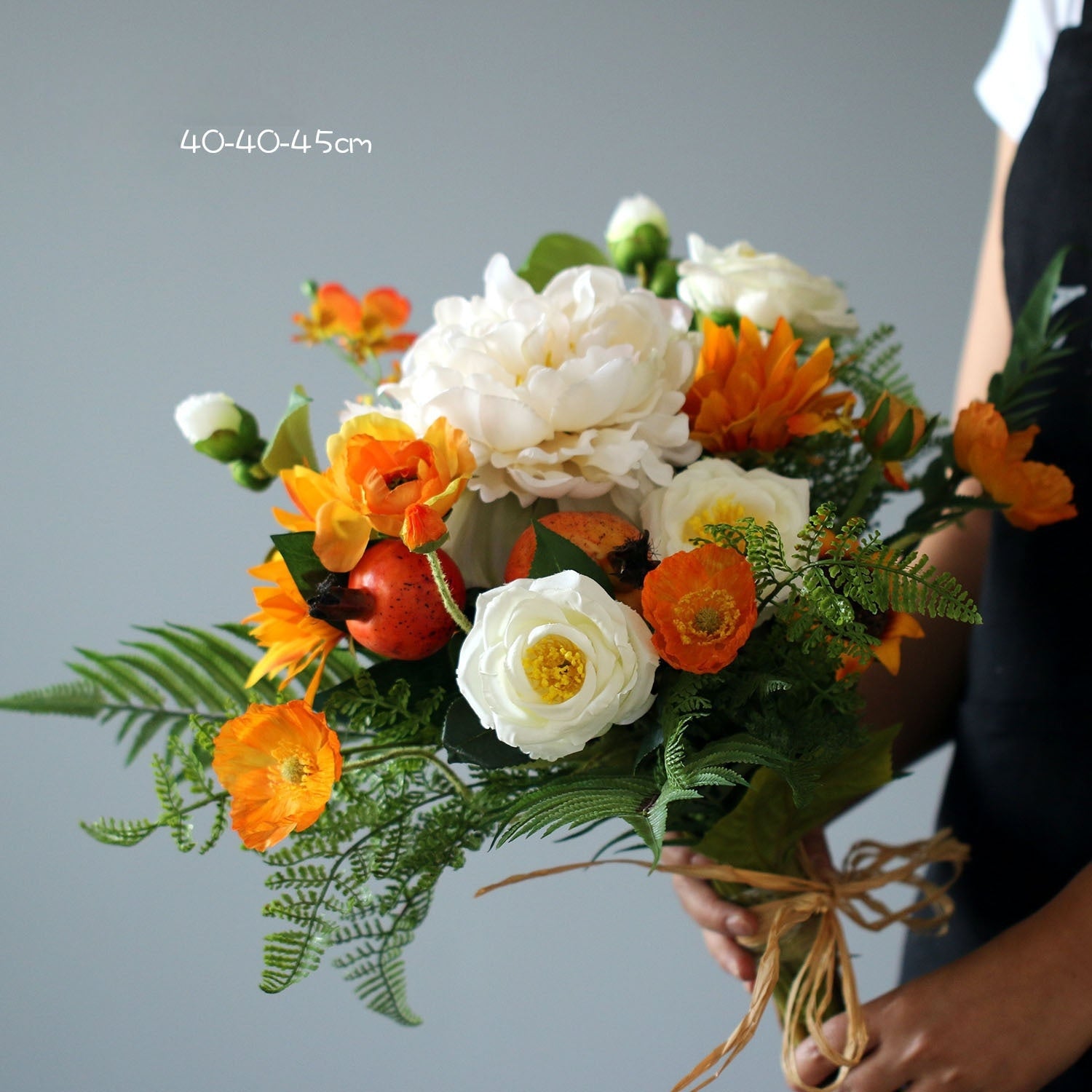 Faux Flower Bouquet | Handmade Artificial Arrangement for Bridal or Seasonal Display VB-218 (Without Vase)